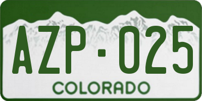 CO license plate AZP025