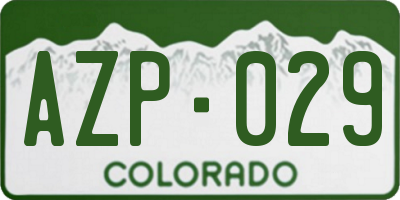 CO license plate AZP029
