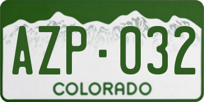 CO license plate AZP032