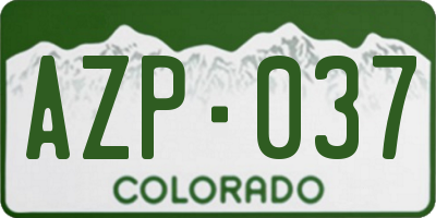 CO license plate AZP037