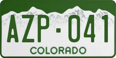 CO license plate AZP041