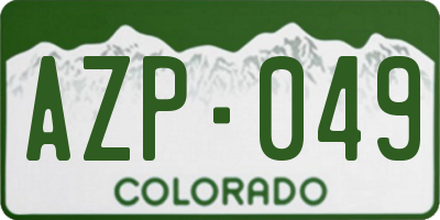 CO license plate AZP049