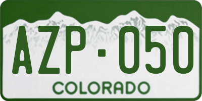 CO license plate AZP050