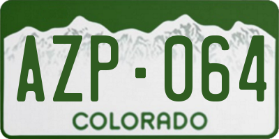 CO license plate AZP064