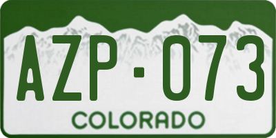 CO license plate AZP073
