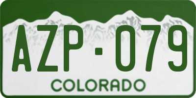 CO license plate AZP079