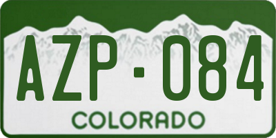 CO license plate AZP084