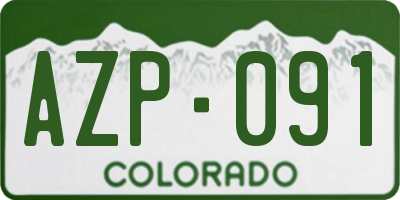 CO license plate AZP091