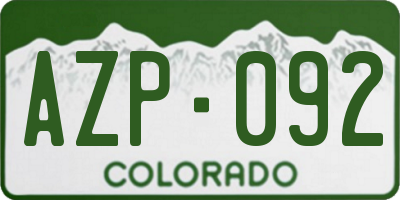 CO license plate AZP092