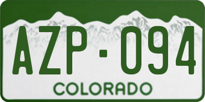 CO license plate AZP094