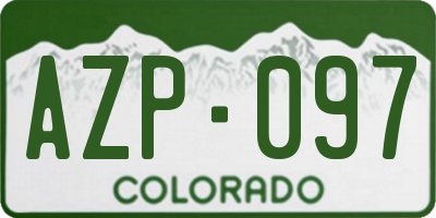 CO license plate AZP097