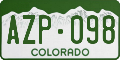 CO license plate AZP098