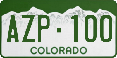 CO license plate AZP100