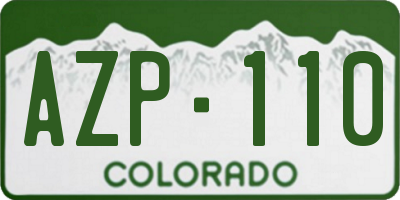 CO license plate AZP110