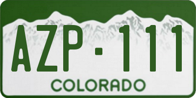 CO license plate AZP111