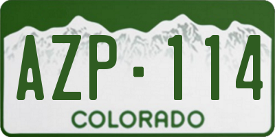 CO license plate AZP114