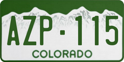 CO license plate AZP115