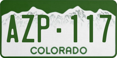 CO license plate AZP117