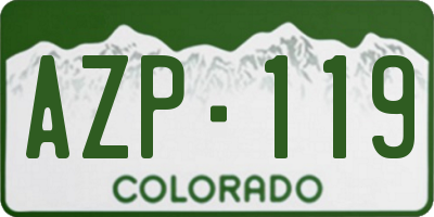 CO license plate AZP119