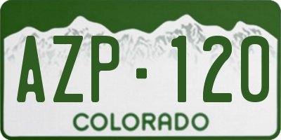 CO license plate AZP120
