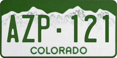 CO license plate AZP121