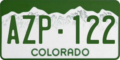 CO license plate AZP122
