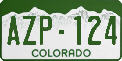 CO license plate AZP124