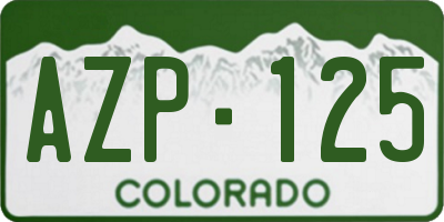 CO license plate AZP125
