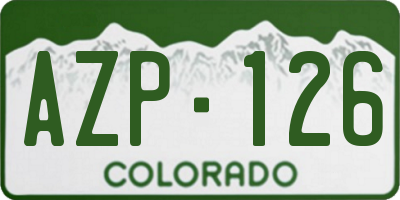 CO license plate AZP126