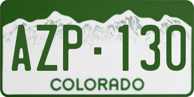 CO license plate AZP130