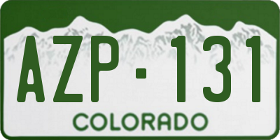 CO license plate AZP131