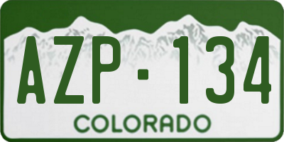CO license plate AZP134