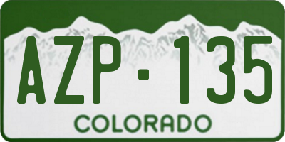 CO license plate AZP135