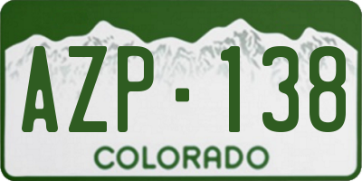 CO license plate AZP138