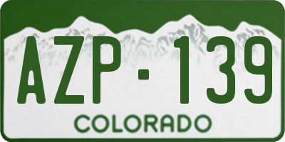 CO license plate AZP139