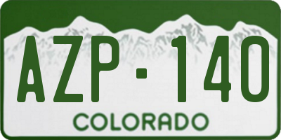 CO license plate AZP140