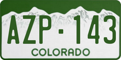CO license plate AZP143