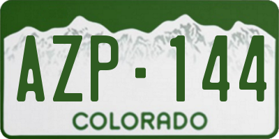 CO license plate AZP144