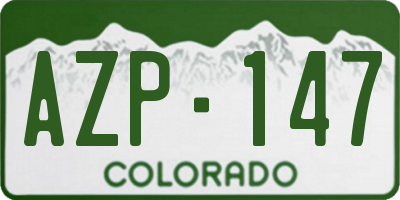 CO license plate AZP147