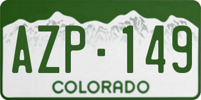 CO license plate AZP149