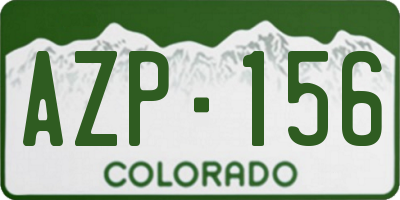 CO license plate AZP156