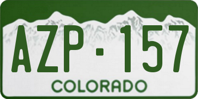 CO license plate AZP157