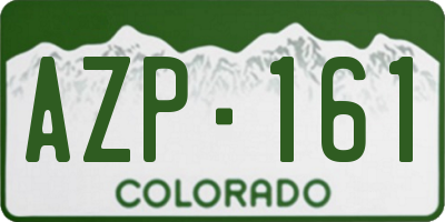 CO license plate AZP161