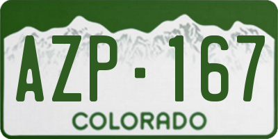 CO license plate AZP167