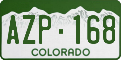 CO license plate AZP168