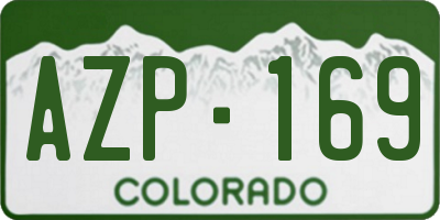 CO license plate AZP169