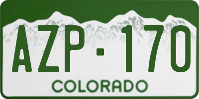 CO license plate AZP170