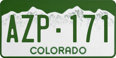 CO license plate AZP171