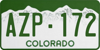 CO license plate AZP172