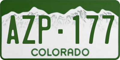 CO license plate AZP177